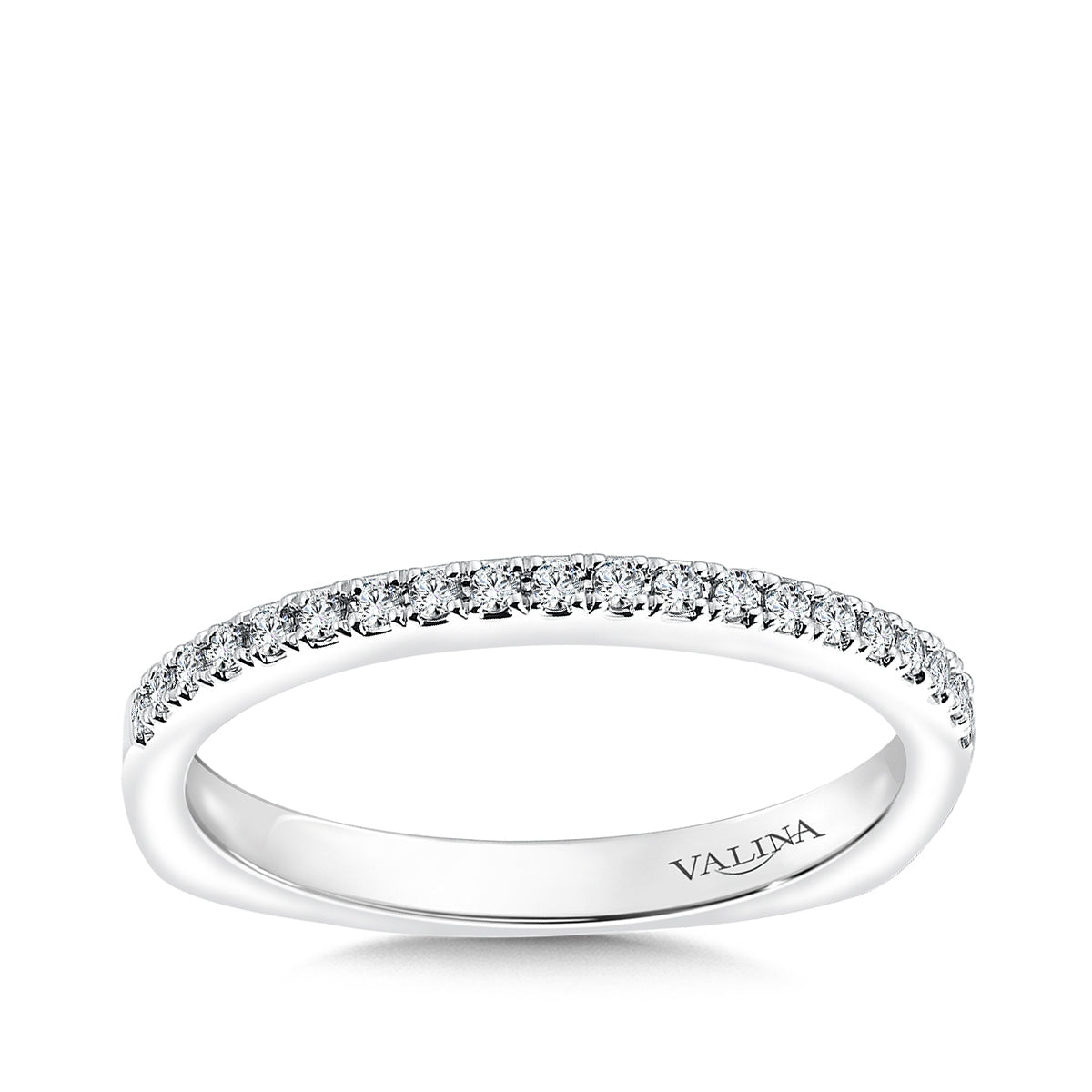 Valina 1/7 ct. tw. Diamond Wedding Ring with European Shank in 14K White Gold