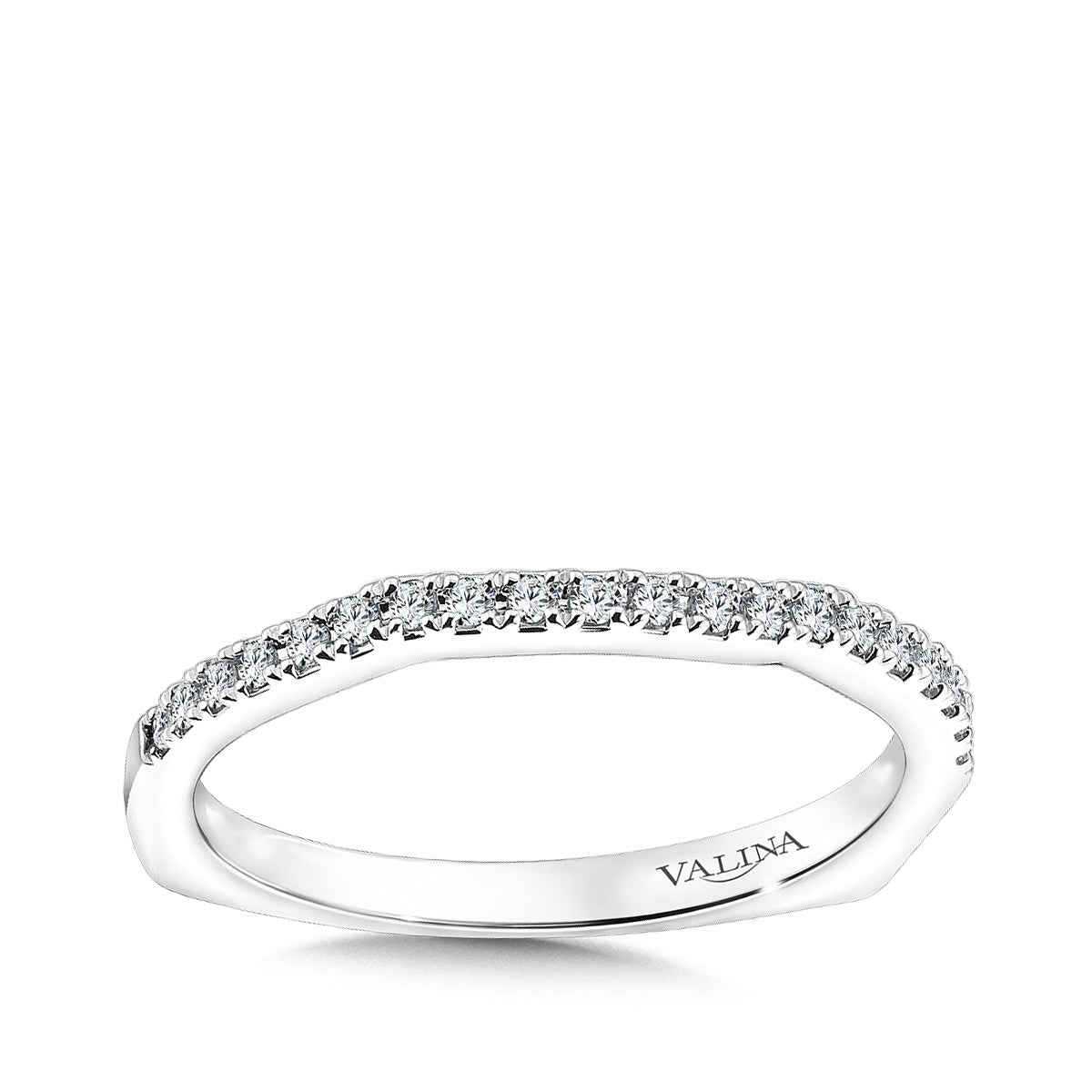 Valina 1/7 ct. tw. Diamond Wedding Ring with European Shank in 14K White Gold (2)
