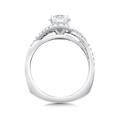 Valina 3/8 ct. tw. Diamond Bypass Round Semi-Mount Engagement Ring with European Shank in 14K White Gold front view
