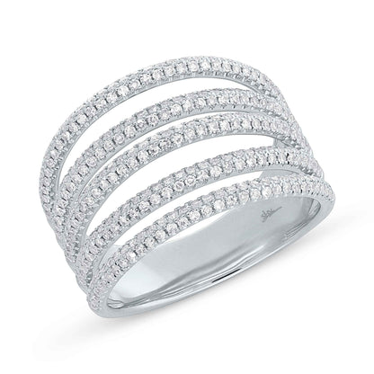 Shy Creation 7/8 ct. tw. Diamond Pave Cut-Out Fashion Ring in 14K White Gold front view