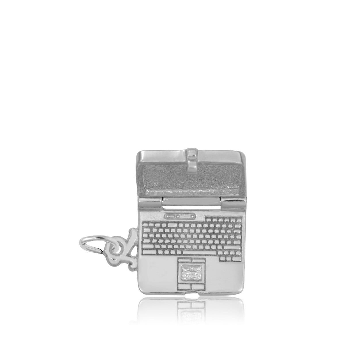 Laptop Computer Charm in Sterling Silver