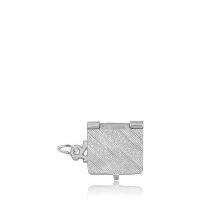 Laptop Computer Charm in Sterling Silver front view