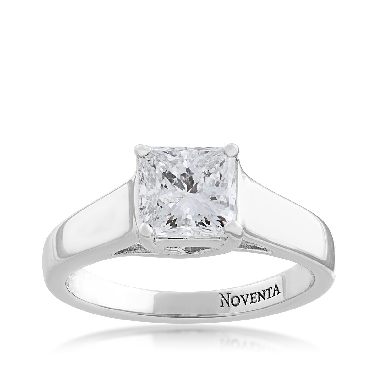 Noventa 1-1/2 ct. tw. Princess Cut Diamond Solitaire Engagement Ring in 14K White Gold