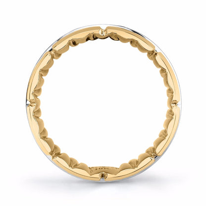 MFIT Men's Satin Center Wedding Band in 10K White & Yellow Gold full view