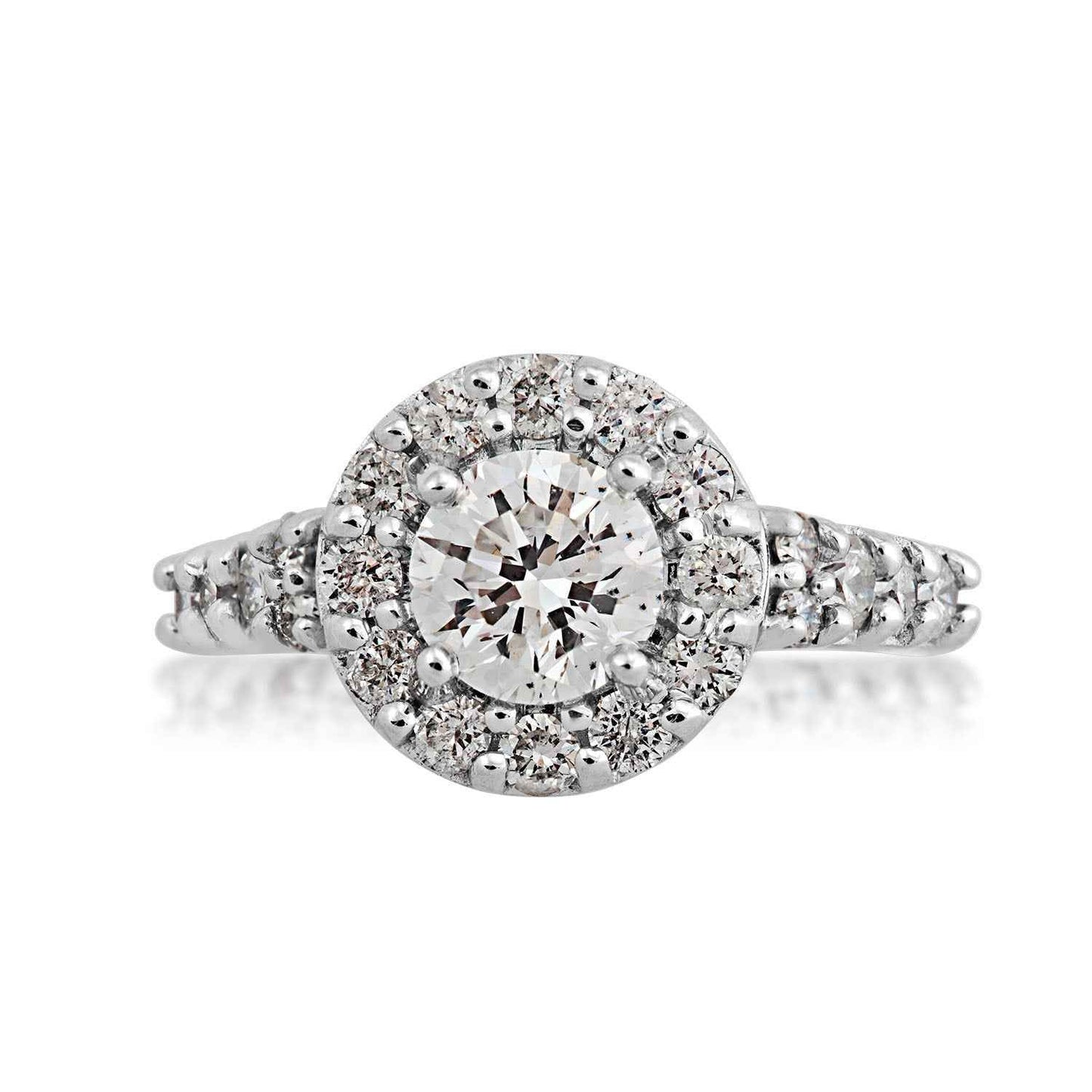 Noventa 1 ct. tw. Classic Round Brilliant Diamond Halo Engagement Ring in 14K White Gold