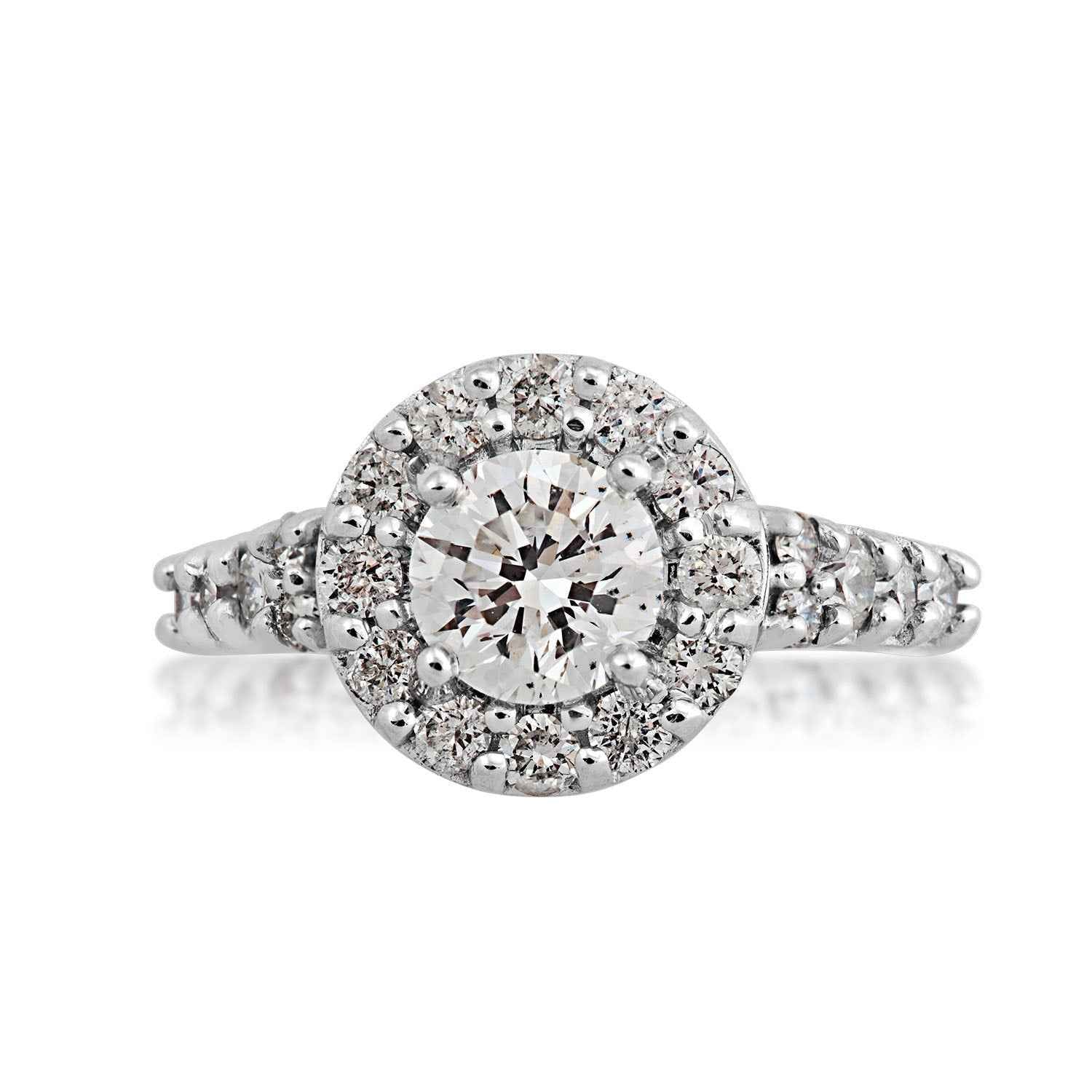 Noventa 1 ct. tw. Classic Round Brilliant Diamond Halo Engagement Ring in 14K White Gold