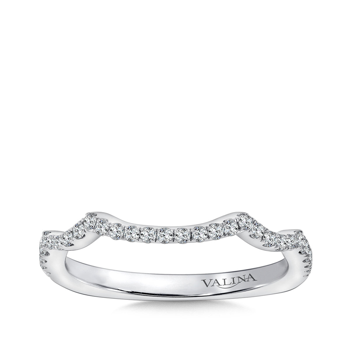 Valina 1/5 ct. tw. Diamond Contoured Wedding Ring in 14K White Gold