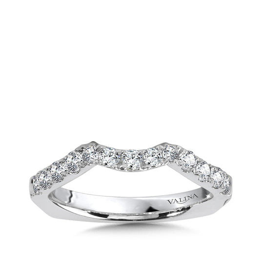 Valina 1/2 ct. tw. Diamond Contour Wedding Ring with European Shank in 14K White Gold
