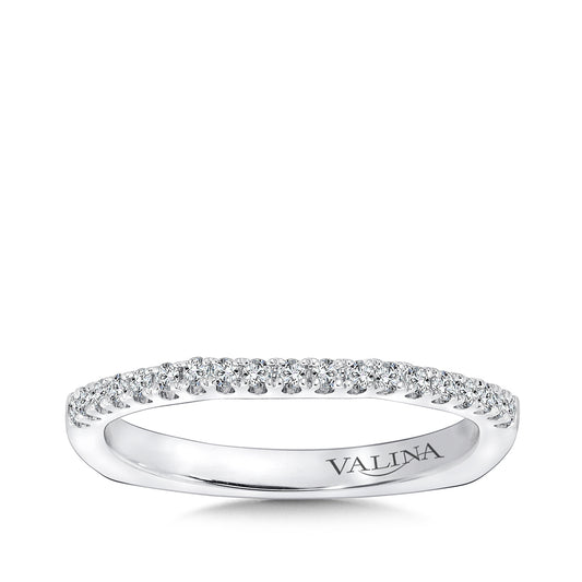 Valina 1/6 ct. tw. Diamond Wedding Ring with European Shank in 14K White Gold