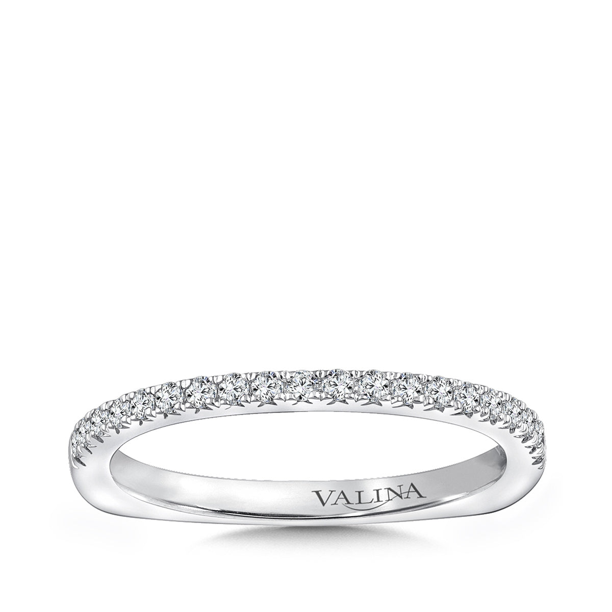 Valina 1/5 ct. tw. Diamond Wedding Ring with European Shank in 14K White Gold (2)