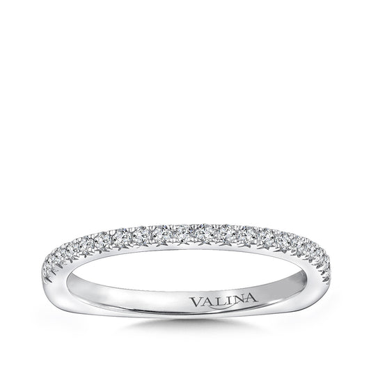Valina 1/5 ct. tw. Diamond Wedding Ring with European Shank in 14K White Gold (2)