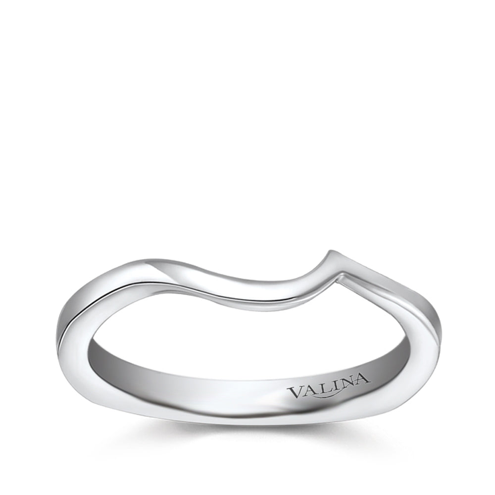 Valina Contour Wedding Ring with European Shank in 14K White Gold