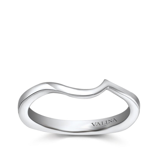 Valina Contour Wedding Ring with European Shank in 14K White Gold
