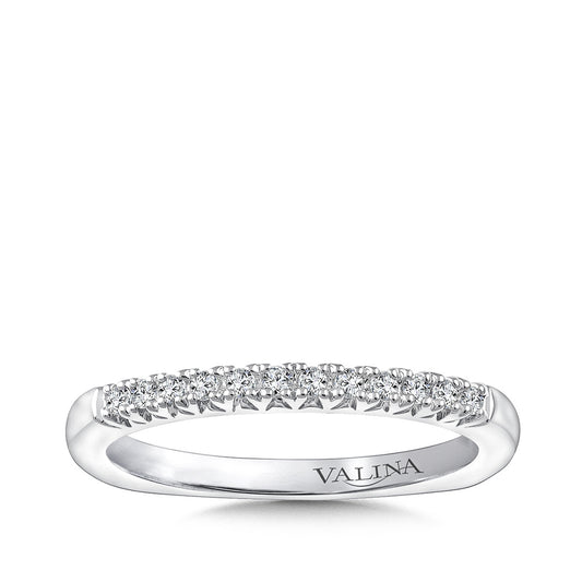 Valina 1/10 ct. tw. Round Diamond Wedding Ring with European Shank in 14K White Gold