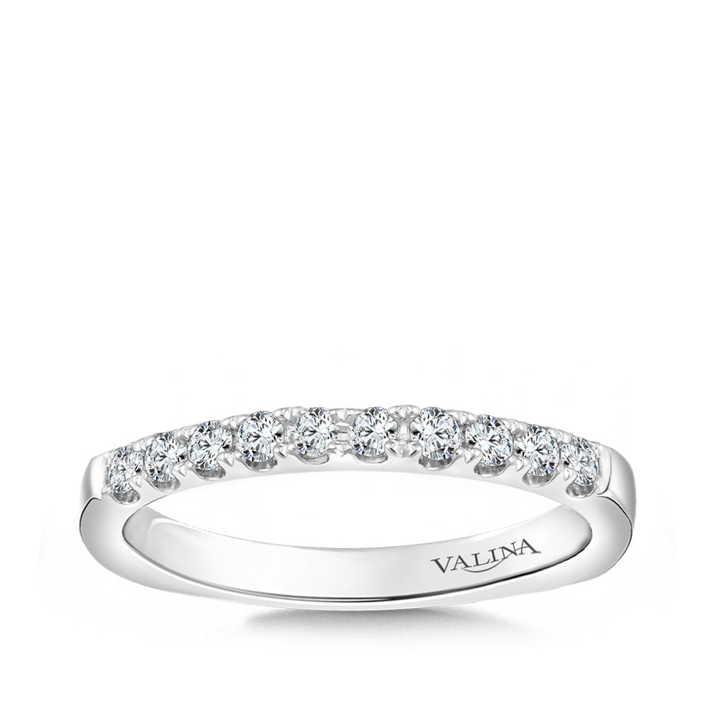 Valina 1/4 ct. tw. Round Diamond Wedding Ring with European Shank in 14K White Gold
