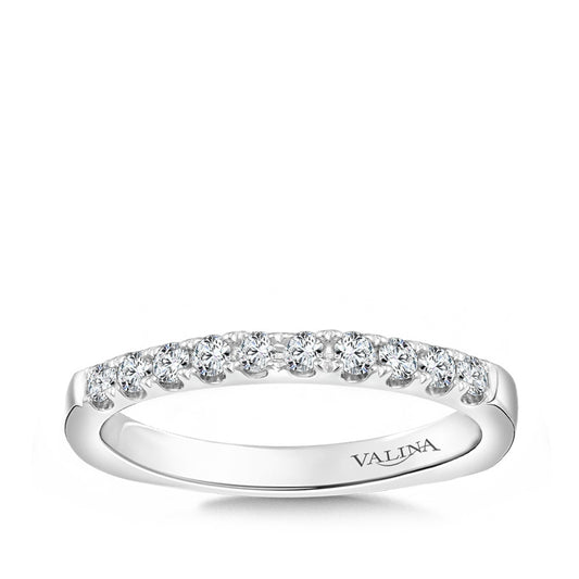 Valina 1/4 ct. tw. Round Diamond Wedding Ring with European Shank in 14K White Gold