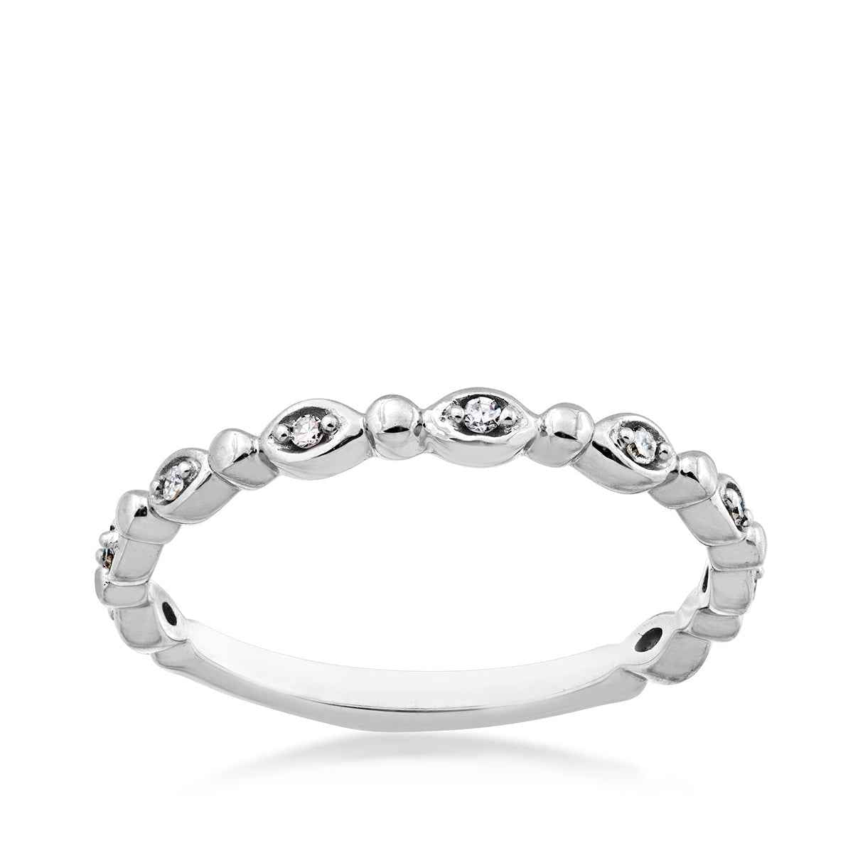 Perfect Match .06 ct. tw. Diamond Stackable Anniversary Ring in 10K White Gold