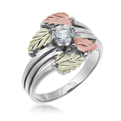 Noventa & Black Hills Gold 1/3 ct. tw. Round Diamond Solitaire Engagement Ring in 10K White Gold front view