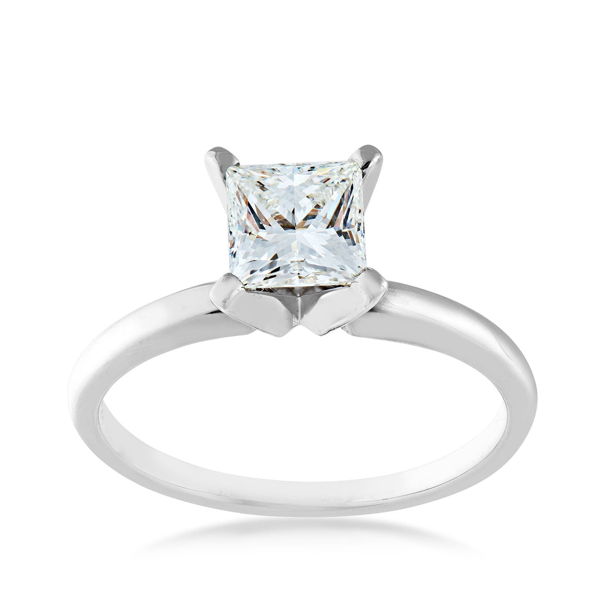 1 ct. tw. Princess Cut Diamond Solitaire Engagement Ring in 14K White Gold (2)