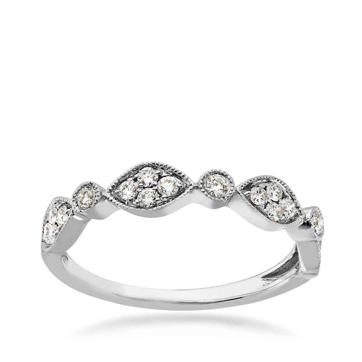 Perfect Match 1/3 ct. tw. Cluster & Single Diamond Stackable Anniversary Ring in 10K White Gold
