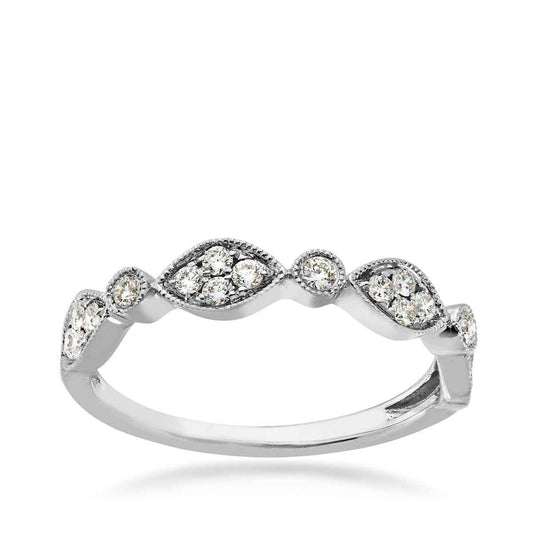 Perfect Match 1/3 ct. tw. Cluster & Single Diamond Stackable Anniversary Ring in 10K White Gold