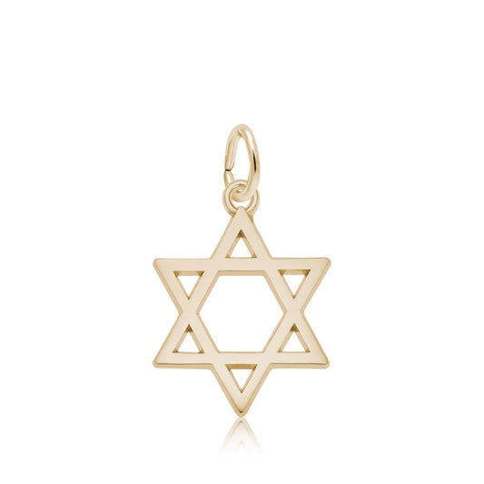 Star of David Charm in 14K Yellow Gold