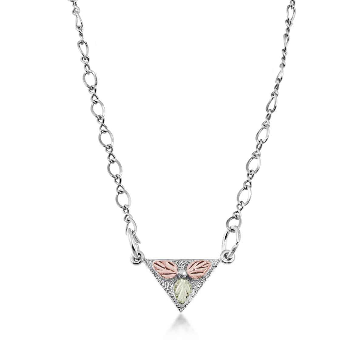 Black Hills Gold Triangle Necklace in Sterling Silver