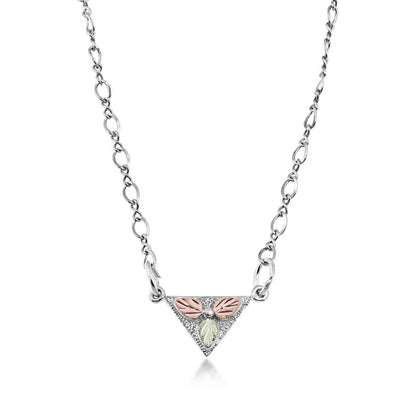 Black Hills Gold Triangle Necklace in Sterling Silver