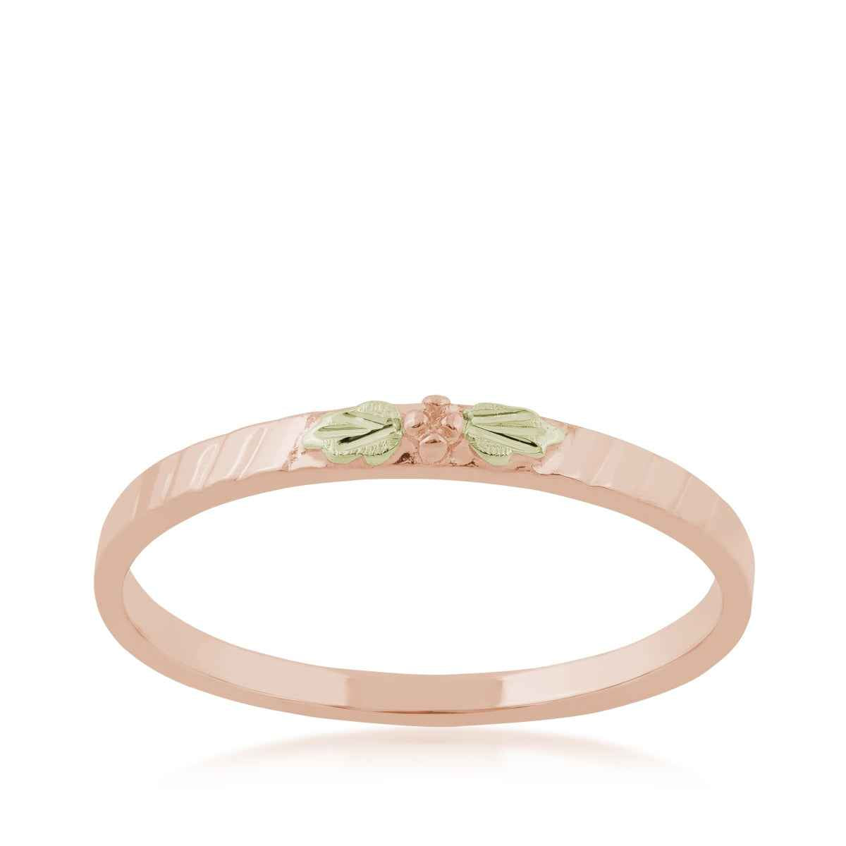 Black Hills Gold Textured Stackable Ring in 10K Pink Gold