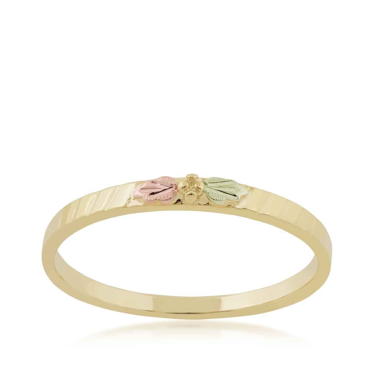 Black Hills Gold Textured Stackable Ring in 10K Yellow Gold