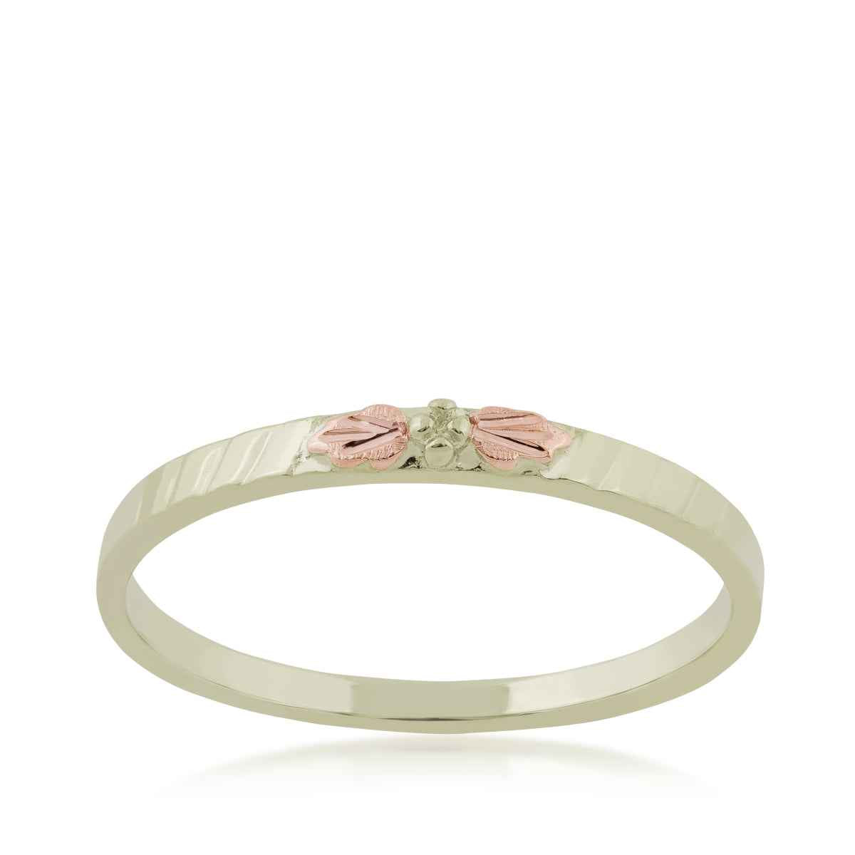 Black Hills Gold Textured Stackable Ring in 10K Green Gold
