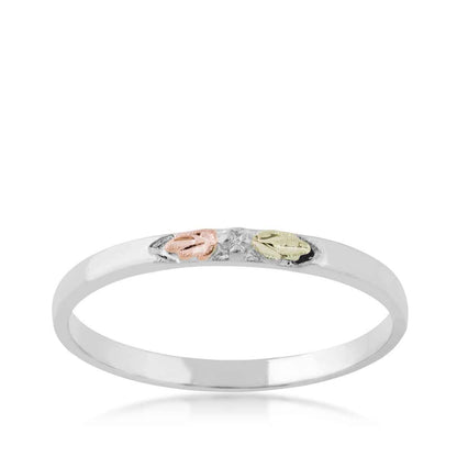 Black Hills Gold Polished Stackable Ring in 10K White Gold