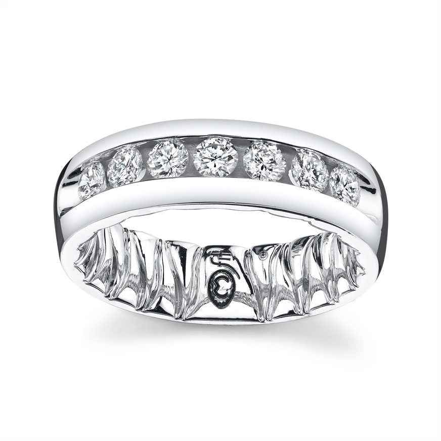 MFIT Men's 1 ct. tw. Channel-Set Diamond Wedding Band in 10K White Gold