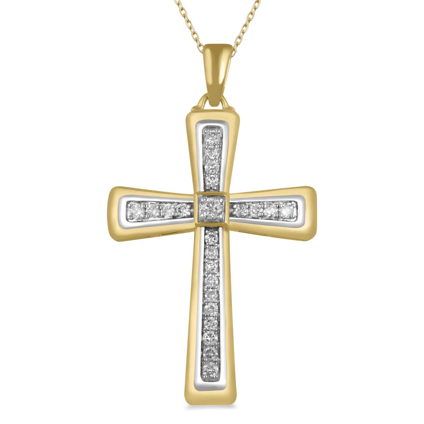 1/2 ct. tw. Diamond Cross Pendant in 10K Yellow Gold (2)