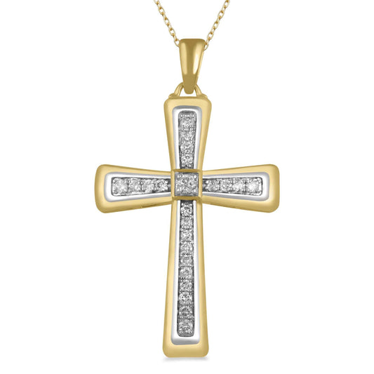 1/2 ct. tw. Diamond Cross Pendant in 10K Yellow Gold (2)