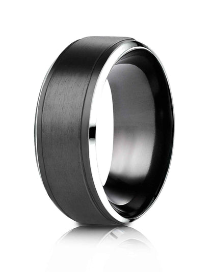 BENCHMARK Men's 9MM Black Cobalt Wedding Band front view