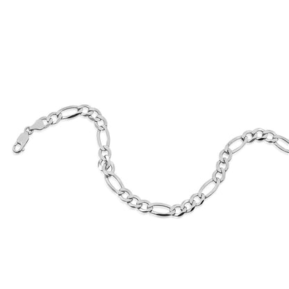 6.9mm 24-inch Figaro Chain in Sterling Silver side profile