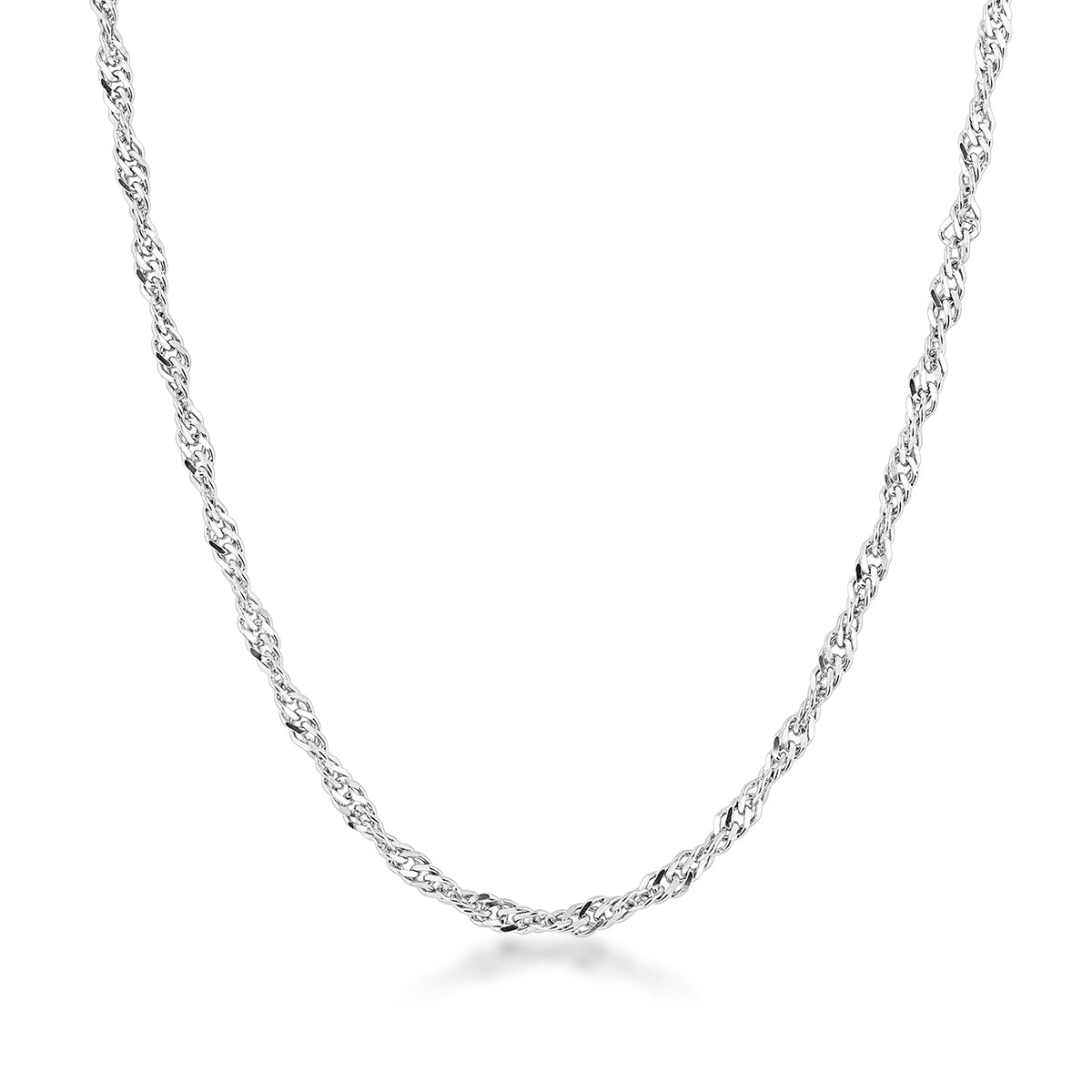 1.5mm 22-inch Adjustable Singapore Chain in Sterling Silver