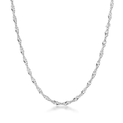 1.5mm 22-inch Adjustable Singapore Chain in Sterling Silver