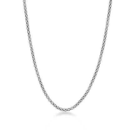 1.5mm 22-inch Adjustable Popcorn Chain in Sterling Silver
