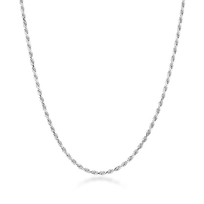 1mm 22-inch Adjustable Rope Chain in Sterling Silver