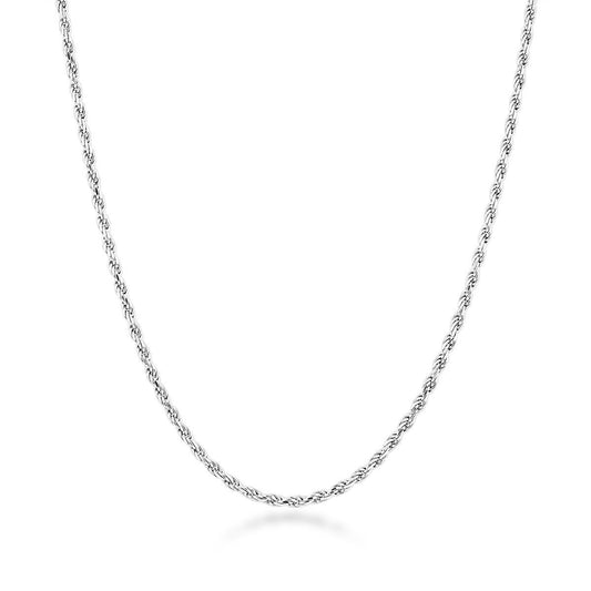 1.5mm 22-inch Adjustable Rope Chain in Sterling Silver