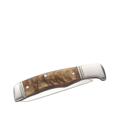 Browning Joint Venture Sheep Horn Folding Knife close-up detail