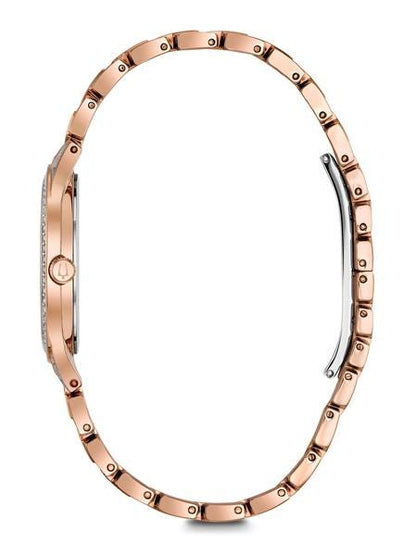 Bulova Crystal Collection Ladies' Watch in Pink Gold Toned Stainless Steel front view