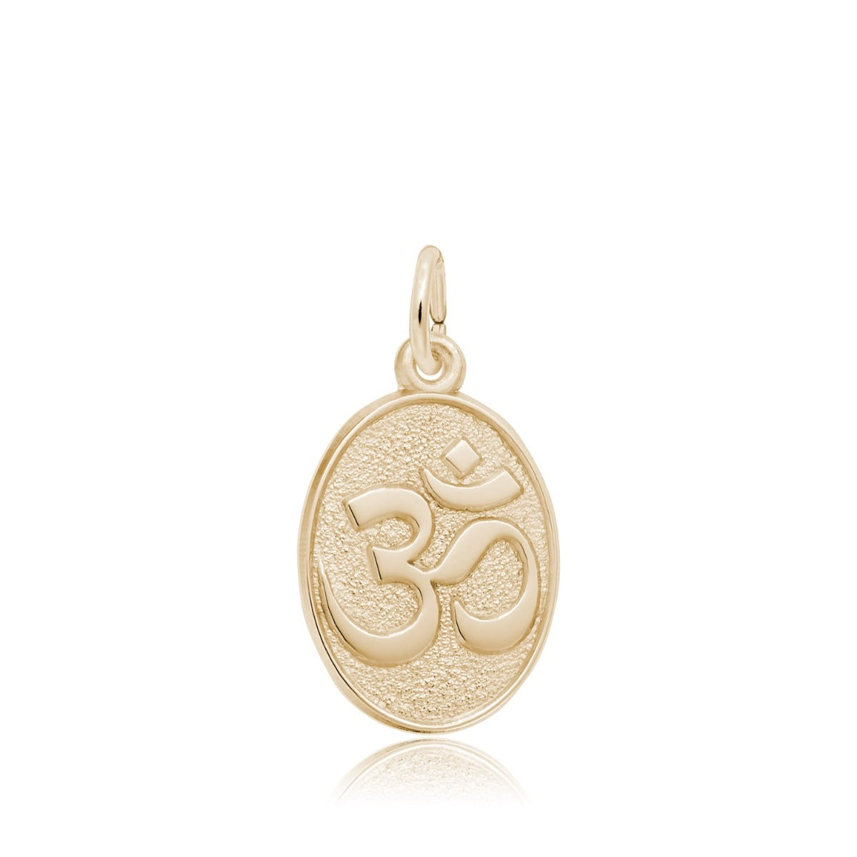 Namaste Oval Disc Charm in 14K Yellow Gold