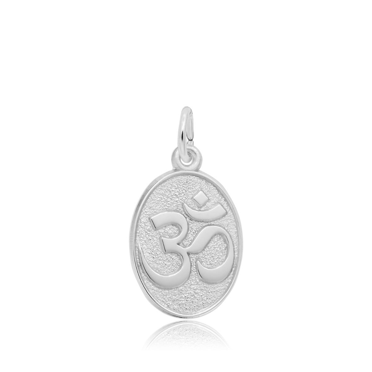 Namaste Oval Disc Charm in Sterling Silver