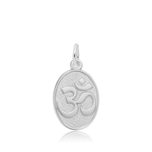 Namaste Oval Disc Charm in Sterling Silver
