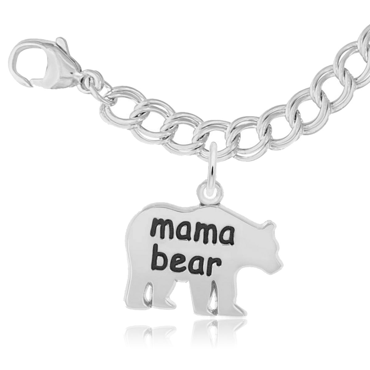 Mama Bear Charm & Bracelet Set in Sterling Silver