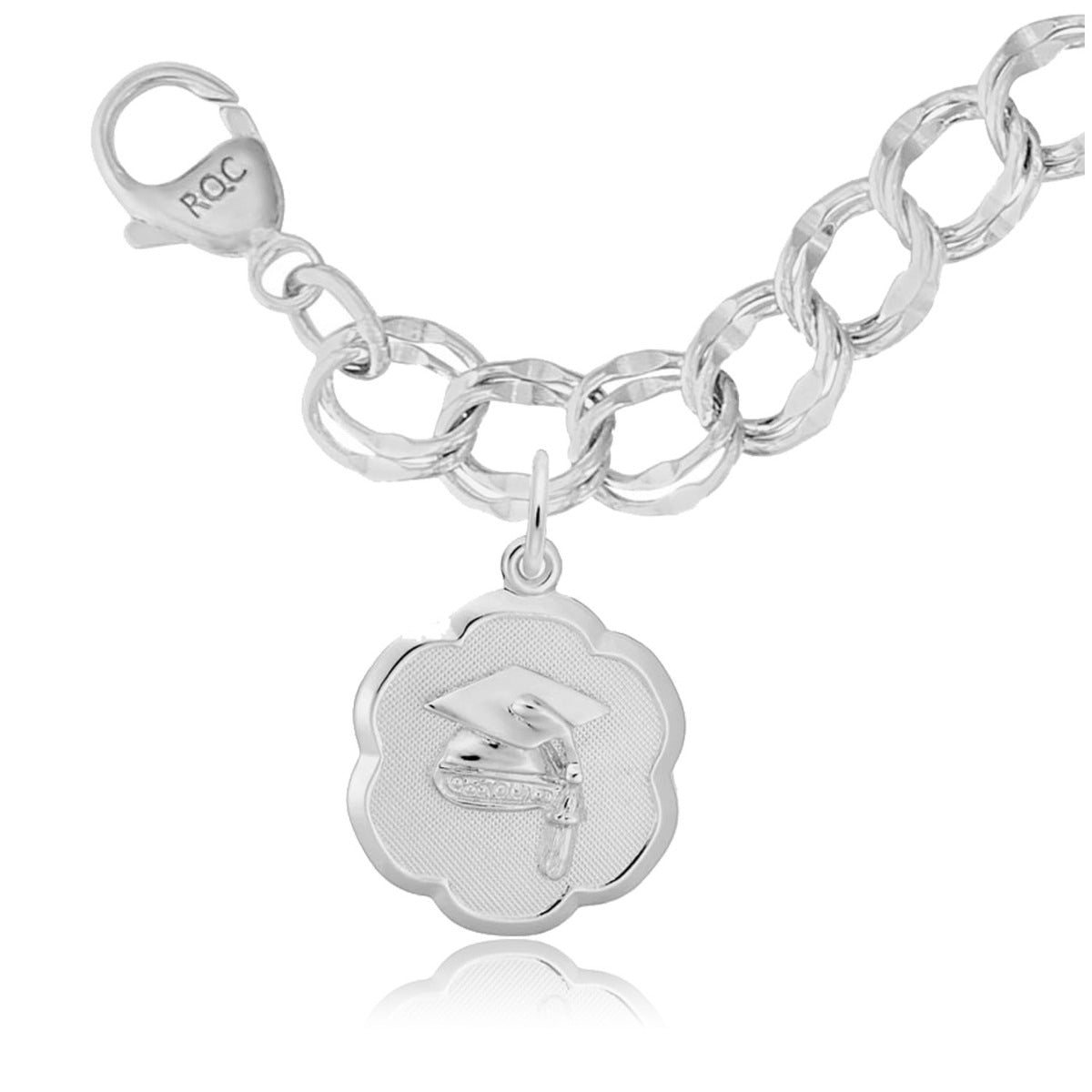 Graduation Charm & Bracelet Set in Sterling Silver