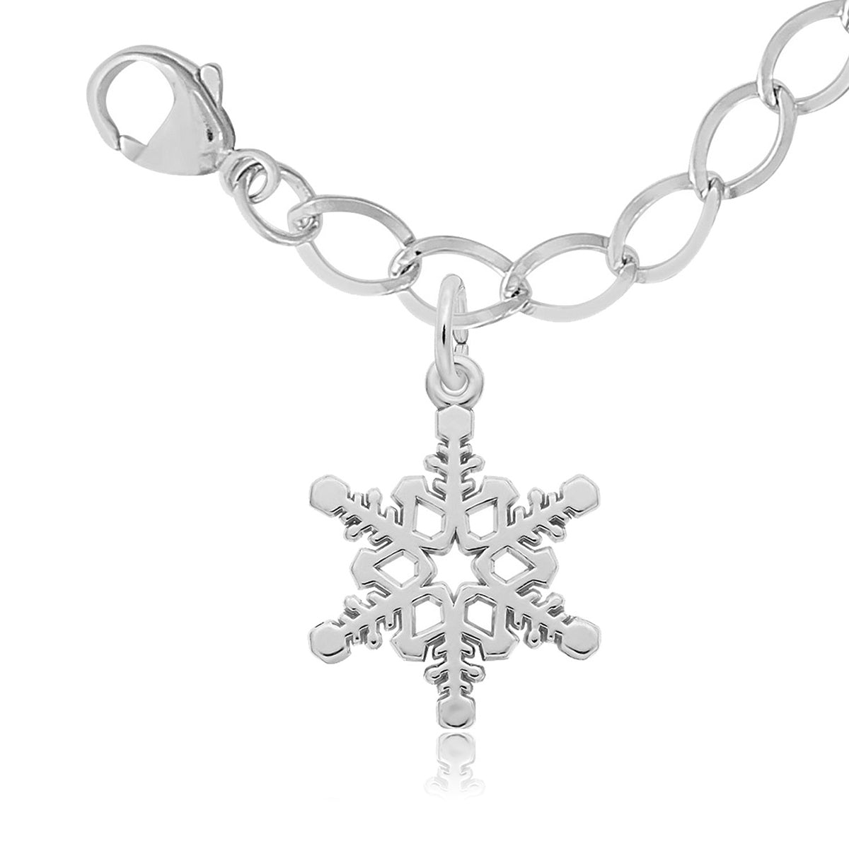 Snowflake Charm & Bracelet Set in Sterling Silver